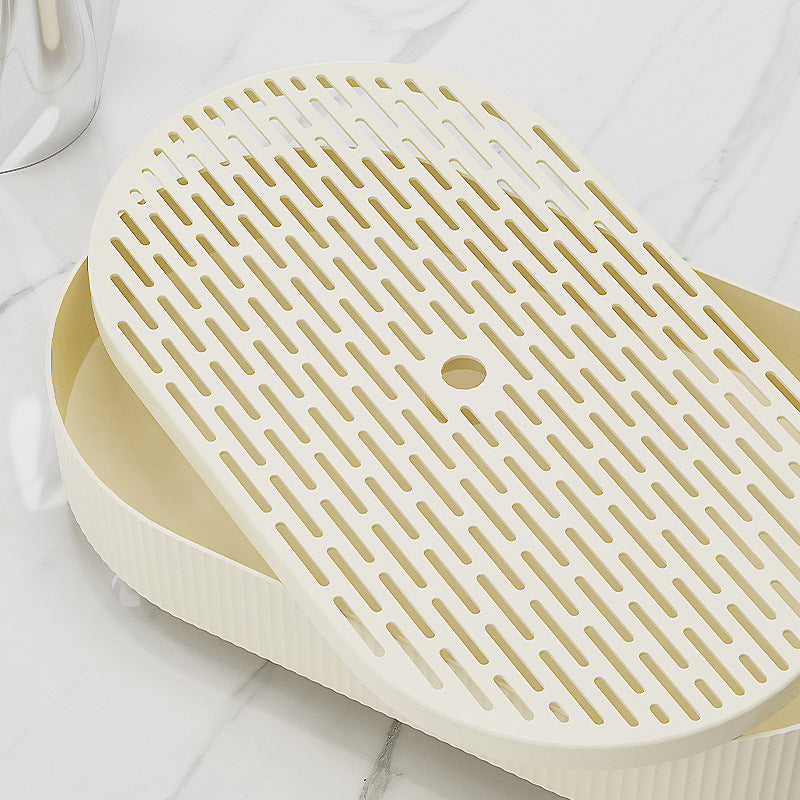Locaupin Drain Board Double Layer Kitchen Drain Shelf Sink Detachable Draining Rack Tray Fit for Dish Bowl,Vegetable