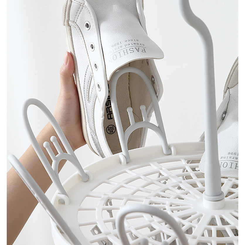 Locaupin Laundry Hanger Drying Rack, Foldable Clip and Drip Hanger with 18 Pins and Wind-Proof Hook for Drying Towels