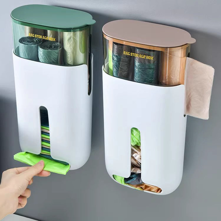Locaupin Plastic Bag Holder, Trash Bag Dispenser Roll Holder, Grocery Bags Storage, Cabinet Door Under Sink Bag Saver