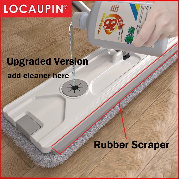 Locaupin 42cm Large Panel Flat Mop, Self Wringing Floor Cleaning Mop - 360 Hands-Free Microfiber Floor Mop,Hand Washing