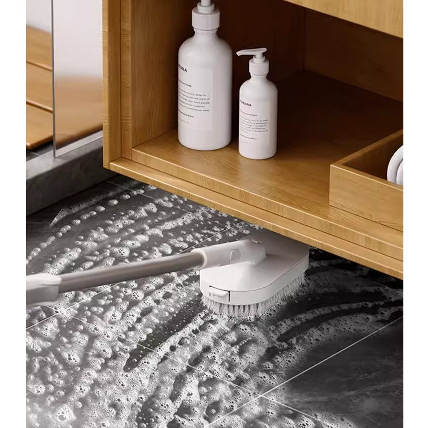 Locaupin Long Handle Swivel Head Tub & Tile Scrub Brush with Shower Brush Good for Clean Brush Bathroom and Kitchen