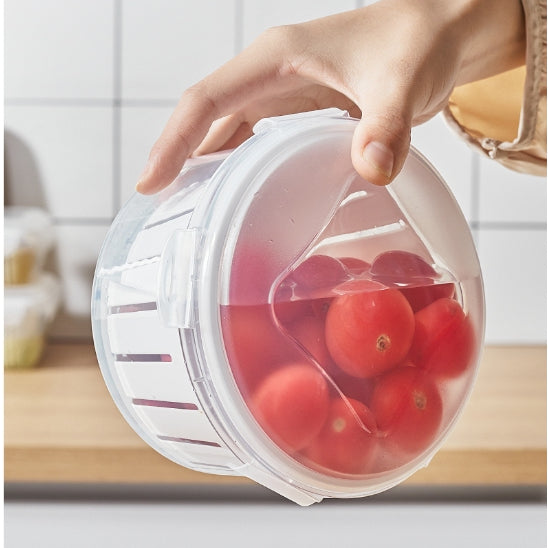 Locaupin Garlic Refrigerator Storage Jar Transparent Ginger Storage Holder Sealed Vegetable Food Box Food Dispensers
