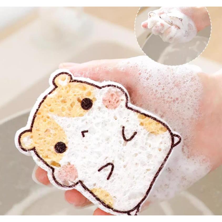 Locaupin Clean Sponges, Compressed Non-Scratch Cellulose Reusable Dishwashing Sponges for Cleaning Kitchen