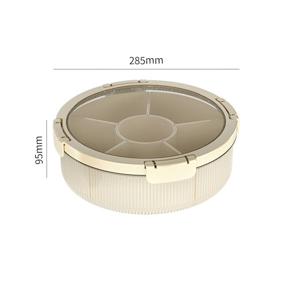 Locaupin BPA FREE Square Plastic Divided Serving Tray with Lids, 4 Individual Dishes Food Storage Containers, Serving