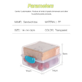 Locaupin BPA FREE Plastic Sandwich Containers,Easy Open & Close , Lunch Boxes, Food Containers,Bread Containers