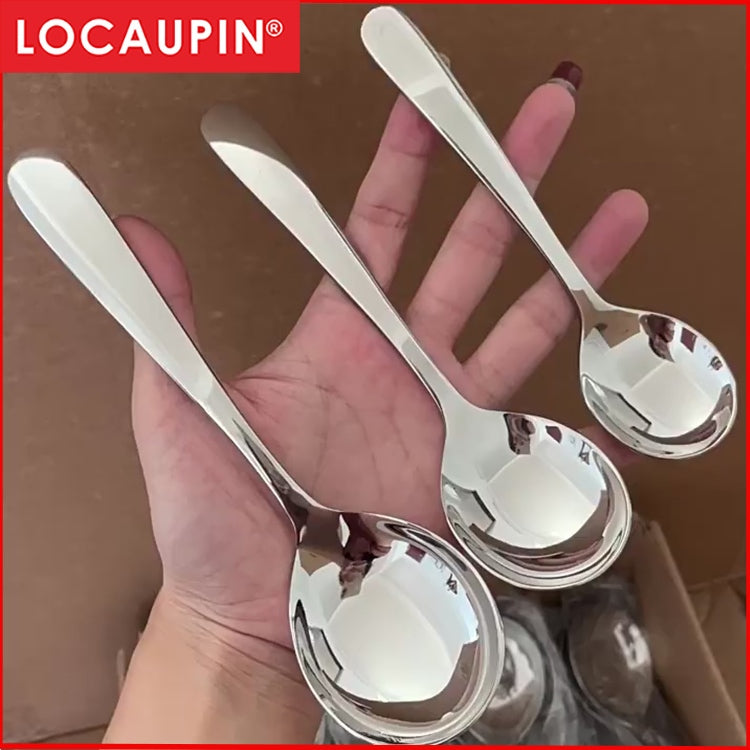 Locaupin 316 Stainless Steel Child Round Soup Spoons, Stainless Steel Premium Spoons,Dishwasher Safe