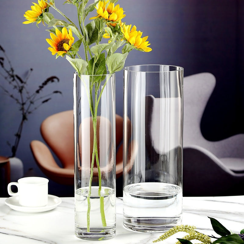 Locaupin Clear Glass Cylinder Vase,Floating Candle Holder Vase, Decor Vases,Clear Vases for Wedding Decorations