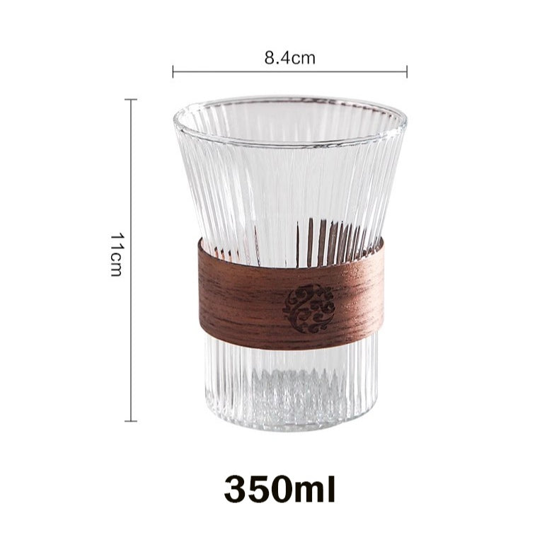 Locaupin 350mL Heat Resistant Healthy Glass Cups,Water Glass,Coffee Cups,Flower Tea Glass, Microwave Safe Glass Tea Cups
