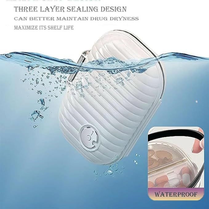Locaupin Travel Pill Organizer Portable Pill Box Small Pill Box Pill Case Moisture Proof Daily Medicine Storage Case