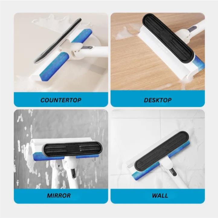 Locaupin 180° Rotatable Window Cleaning Mop Extendable Handle Household Cleaning Tools Window Cleaner Scraper Wiping Mop