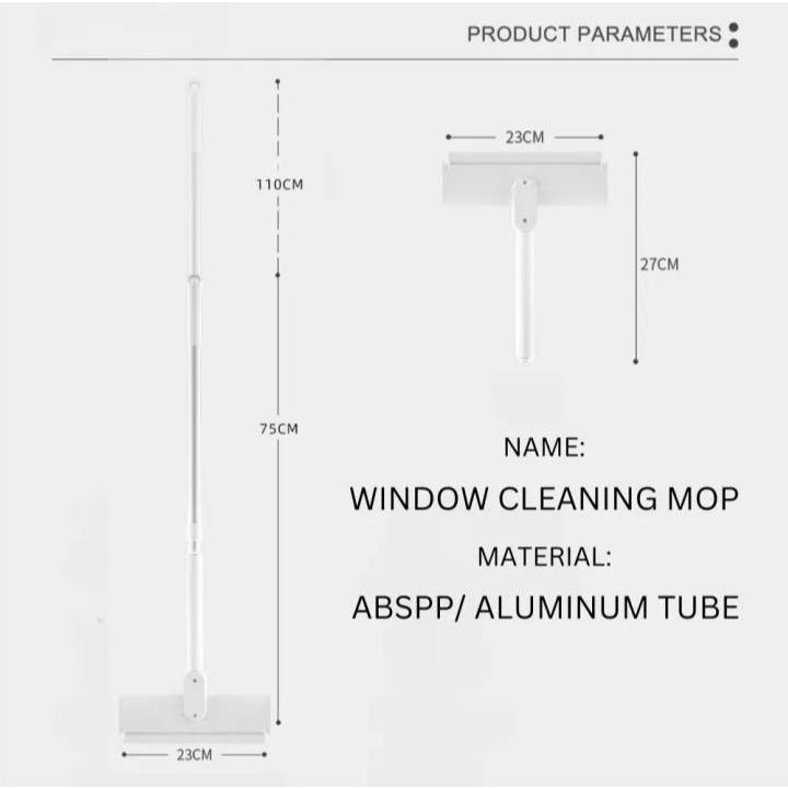 Locaupin 180° Rotatable Window Cleaning Mop Extendable Handle Household Cleaning Tools Window Cleaner Scraper Wiping Mop