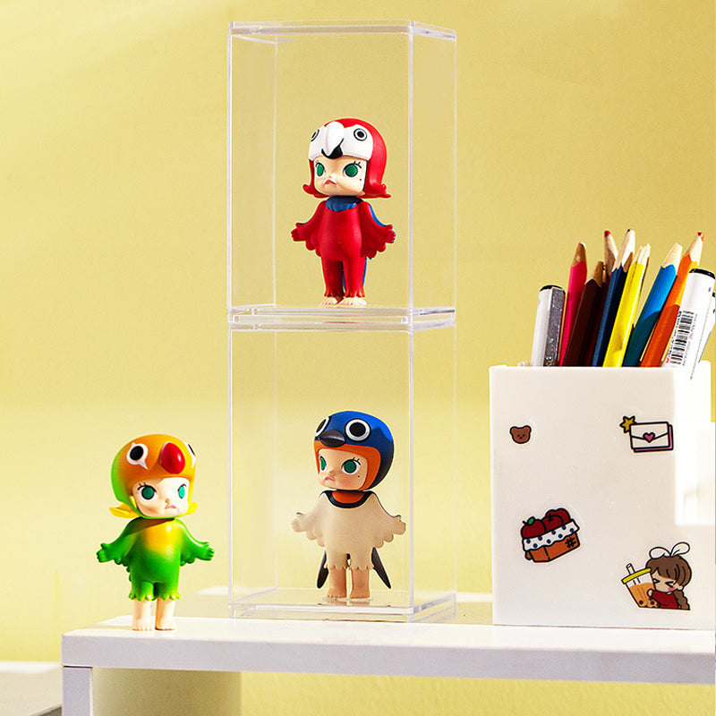 Locaupin Display Case for Collectibles Assemble Clear Box Alternative Glass Case for Display Organizing Toys
