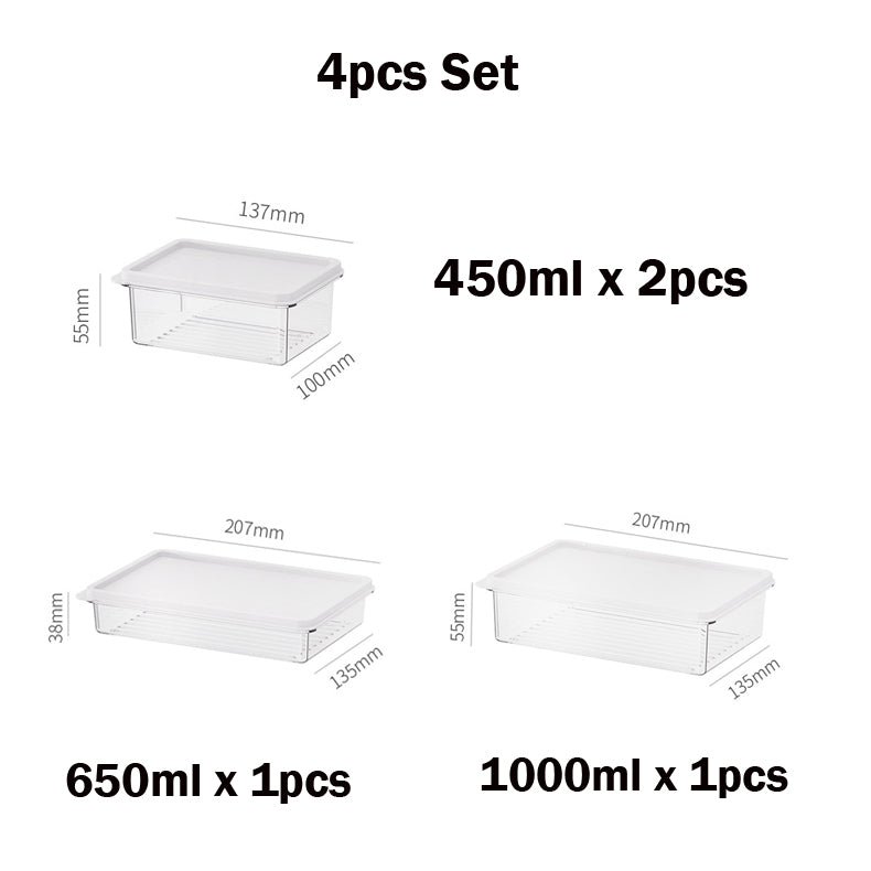 Locaupin Food Storage Containers, Stackable Refrigerator Freezer Organizer Fresh Keeper Container with Vented Lids