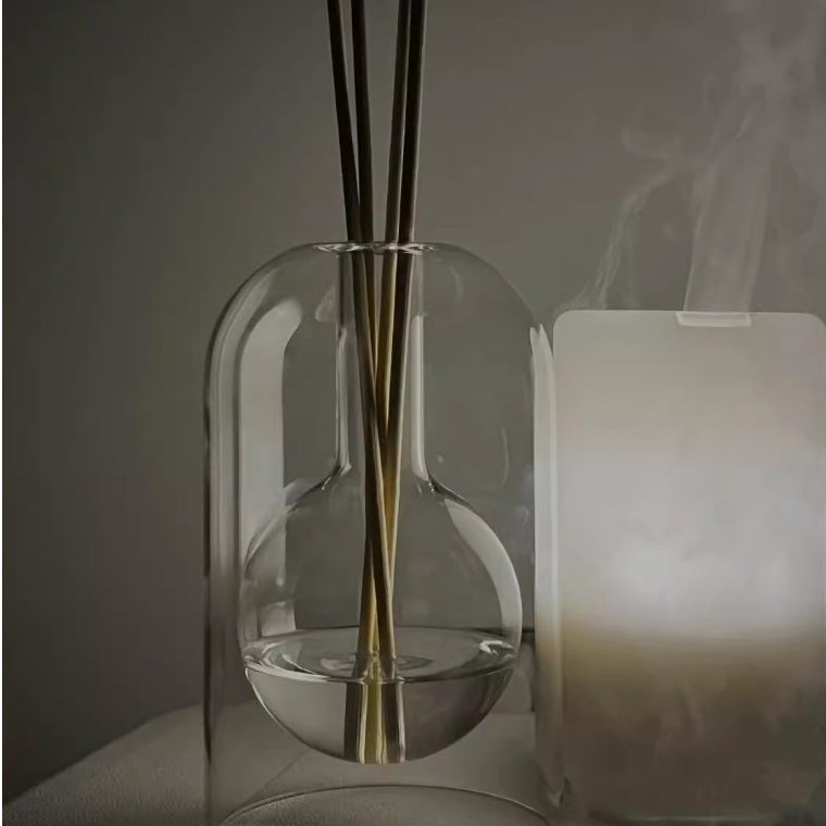 Locaupin Empty Glass Fragrance Reed Diffuser Bottles,for Essential Oil, with 3pcs Sticks,Minimalist Decor
