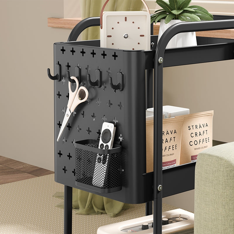 Locaupin Metal 3 Tier Trolley Storage Racks Office Shelves Book Shelving Toys Storage Storage Organization Kitchenc Rack