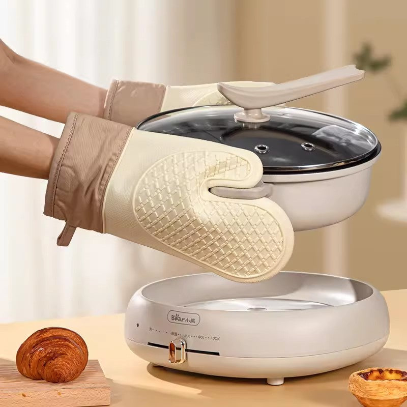 Locaupin Heat Resistant Silicone Oven Mitts Silicone Gloves ,BBQ Gloves,Waterproof Oven Silicone Mitts