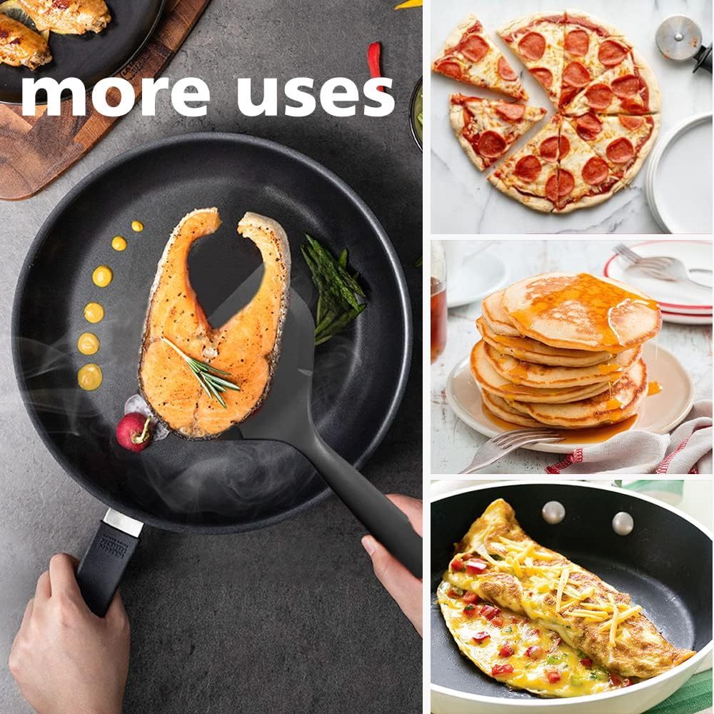 Locaupin Silicone Tamagoyaki Spatula,Wide Silicone Pancake Spatula Nonstick Heat-Resistant Pancake Shovel for Egg, Steak