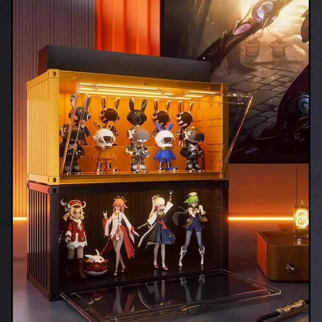 Locaupin Container Display Case Display Box Dustproof Storage Showcase Figurines Collection for Toy Souvenirs Models