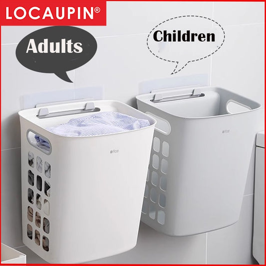Locaupin Stackable Laundry Basket Storage Shelf Storage Basket with Handle Freestanding Clothes Hamper Organizer
