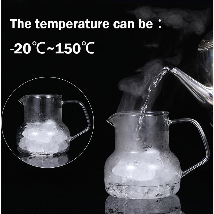 Locaupin Borosilicate Glass Bottle Pitcher Glass with Filter,Flower Tea,Microwave Safe High Temperature Tea Cups Teapot