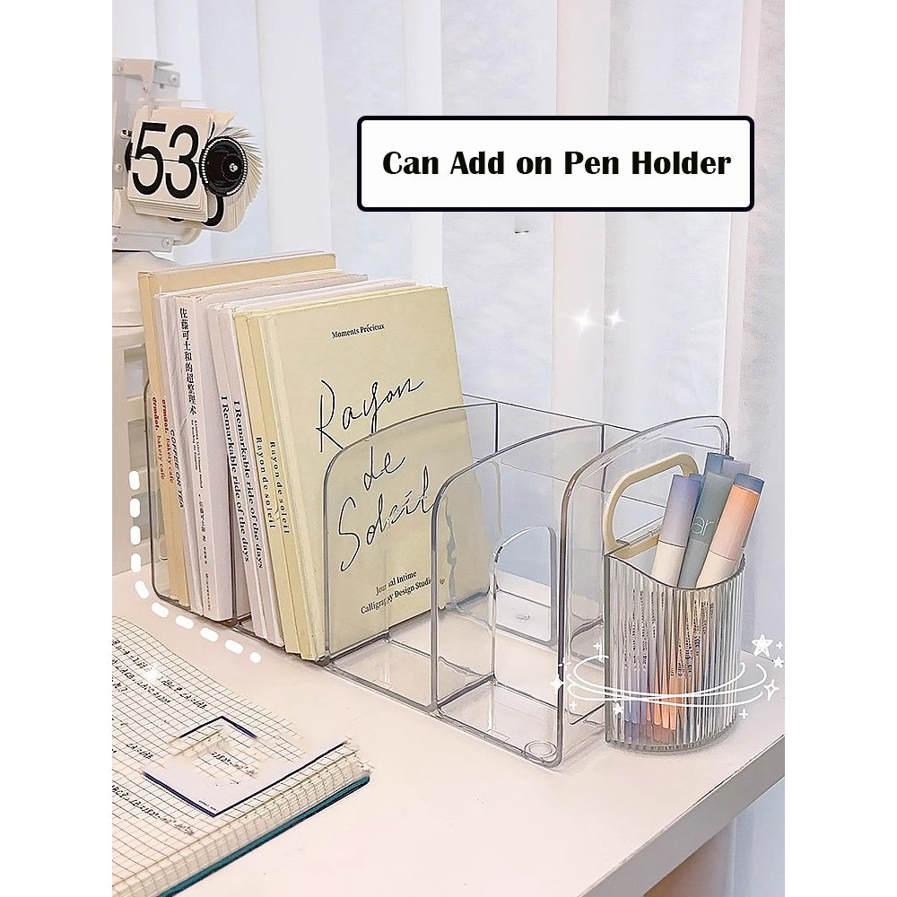 Locaupin Shelf Small Bookcase, Desktop Book Organizers and Mini Bookshelf for Home Office, CD, Book & Magazine Rack