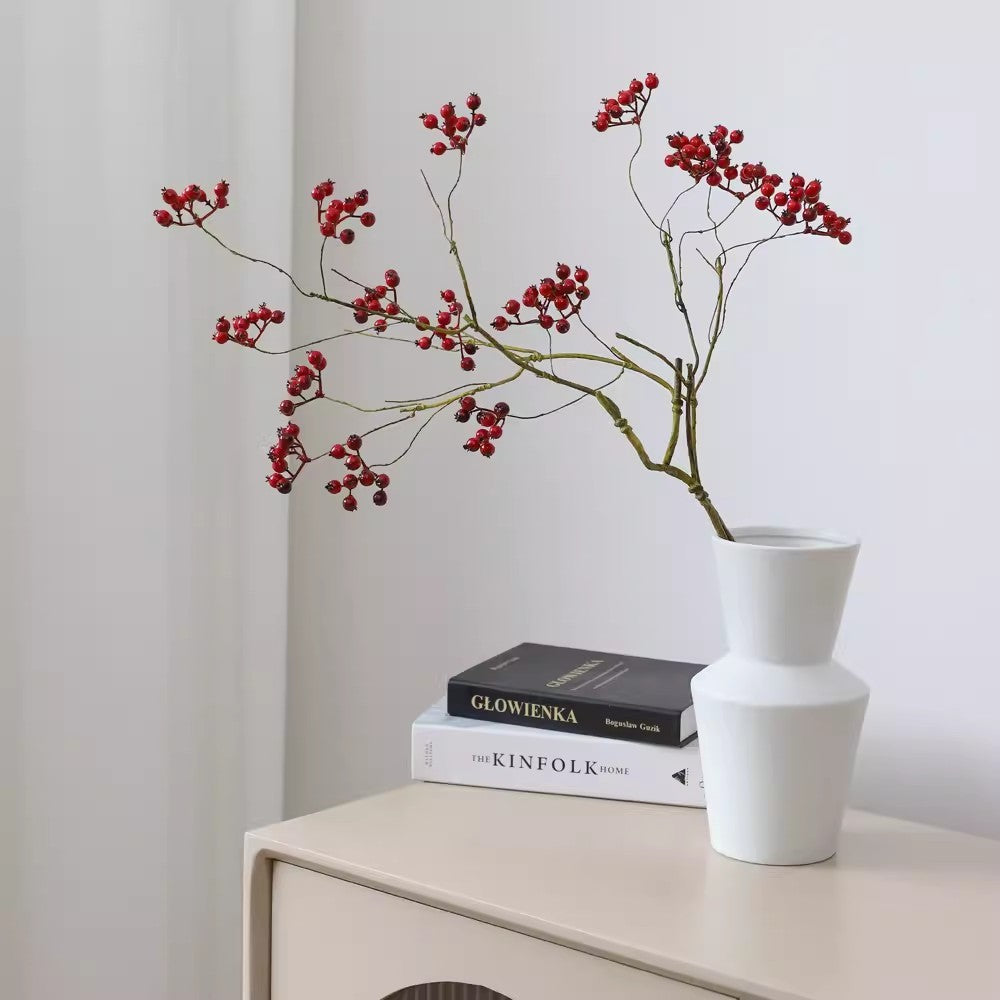 Locaupin White Ceramic Vase Modern Home Decor,Matte Pampas Flower Vases,Farmhouse Decor Living Room Decor