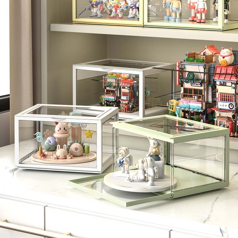 Locaupin Clear Plastic Storage Display Case, Model Display, Shoes Storage Box Toys Organization and Display