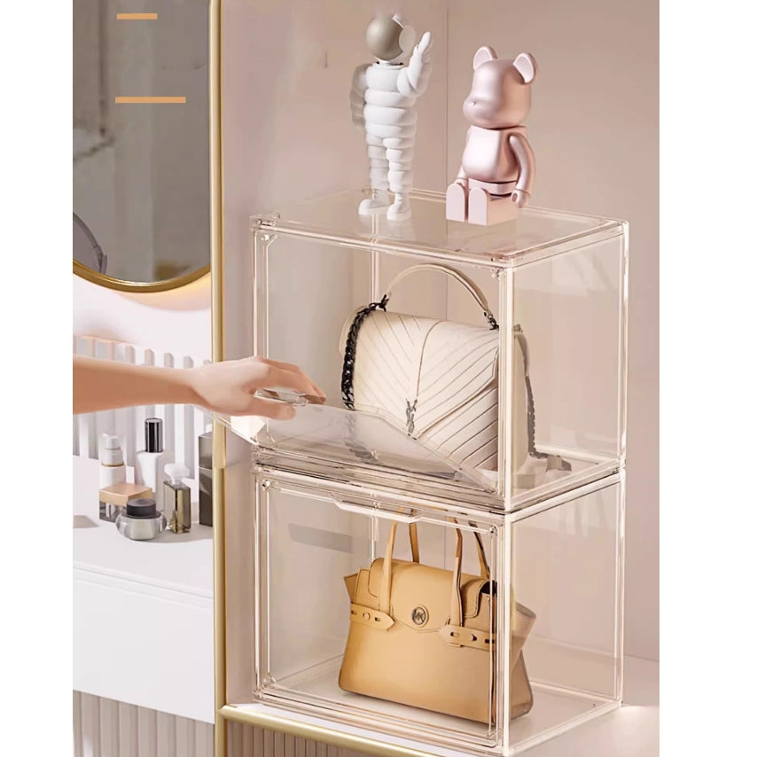 Locaupin Clear Plastic Storage Display Case, Organizer for Handbag, Model ,Wallet, Book, Toys Organization and Display