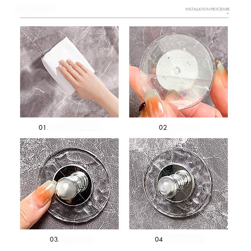 Locaupin 4pcs Adhesive Hooks Decorative Wall Door Self Adhesive Hooks , Kitchen,Waterproof Shower Room Sticky Hooks