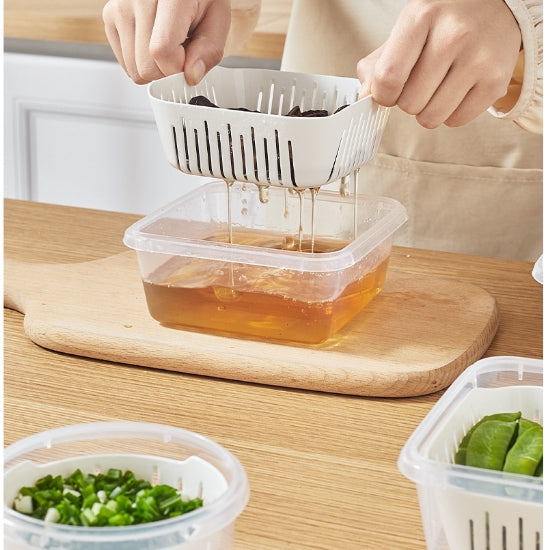 Locaupin Garlic Refrigerator Storage Jar Transparent Ginger Storage Holder Sealed Vegetable Food Box Food Dispensers