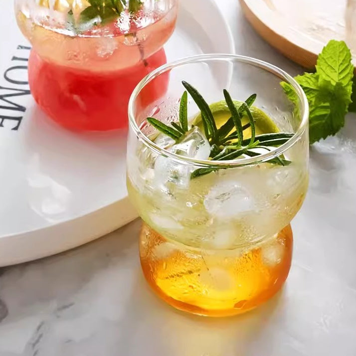 Locaupin Heat Resistant Healthy Glass Cups, Water Glass,Coffee Cups,Flower Tea Glass, Microwave Safe Glass Tea Cups
