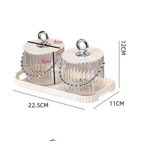 Locaupin Candy Jar Set, Plastic Cookie Container with Lid, Clear Storage Display,Candy Snacks Organizer with Tray