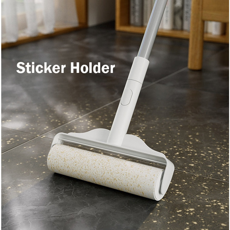 Locaupin Adjustable Handle Floor Wiper and Tile Scrubbing Brush with Shower Brush for Home, Office Cleaning Supplies