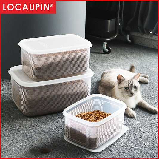 Locaupin Pets Capacity Food Storage Container Clear Pet Kitchen & Pantry Organization Food Dispensers Rice Container