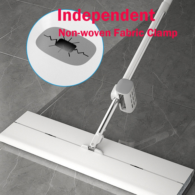 Locaupin 42cm Large Panel Flat Mop, Self Wringing Floor Cleaning Mop - 360 Hands-Free Microfiber Floor Mop,Hand Washing