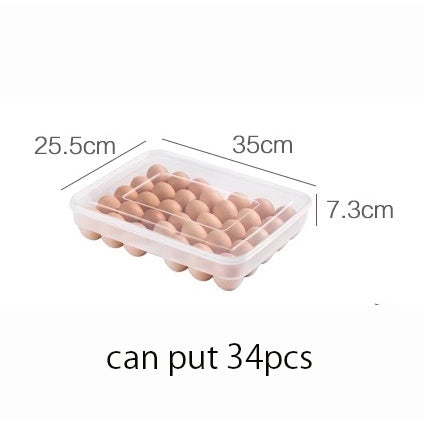 Locaupin Stackable Refrigerator 18/34pcs Eggs Storage Box Eggs Dispensers Egg Storage Bin With Lid