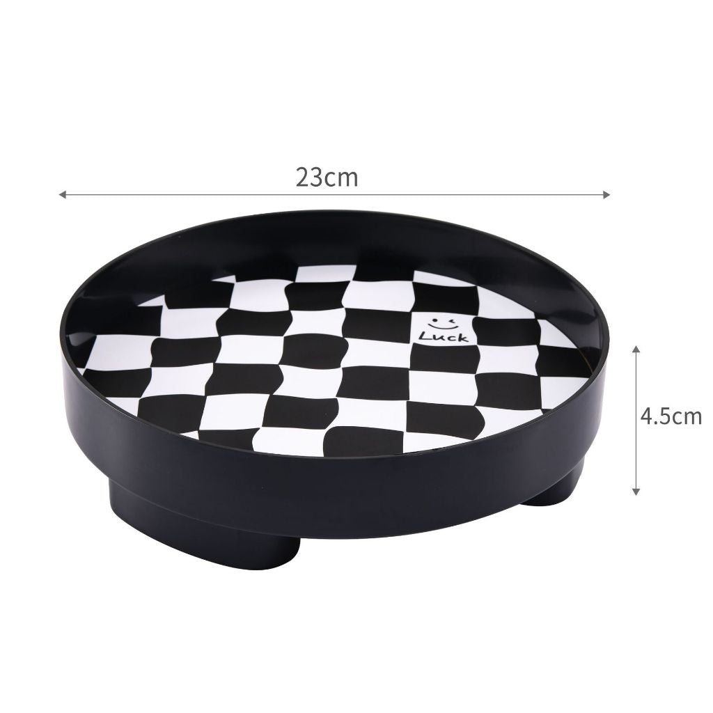 Locaupin Round Wooden Tray Rustic Decorative Tray Fall Home Decor Serving Tray Farmhouse Coffee Table Decor Circle Tray