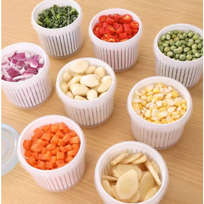 Locaupin Garlic Refrigerator Storage Jar Transparent Ginger Storage Holder Sealed Vegetable Food Box Food Dispensers