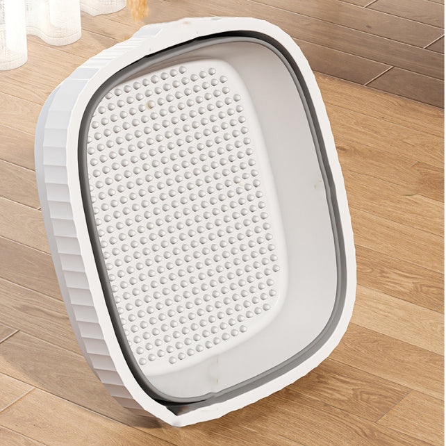 Locaupin Large Foot Soaking Tub,Foot Bath, Foot Bucket, for at Home Spa Pedicures. Plastic/Rubber Foldable Bucket