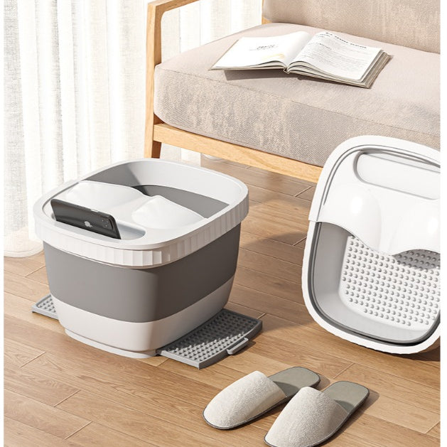 Locaupin Large Foot Soaking Tub,Foot Bath, Foot Bucket, for at Home Spa Pedicures. Plastic/Rubber Foldable Bucket