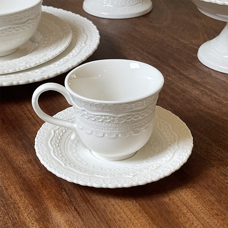 Locaupin Pure White Ceramic Dinnerware, Round Serving Bowls, Tableware for Steak, Salad Pasta Bowls Dinner Sets
