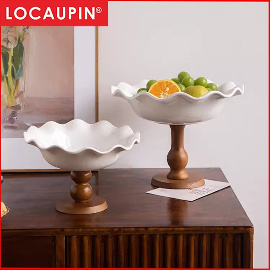 Locaupin Ceramic Fruit Tray Stand ,Jewelry Tray,Stand Tower Tree Display Serving Tray,Dessert Tower Serving Tray