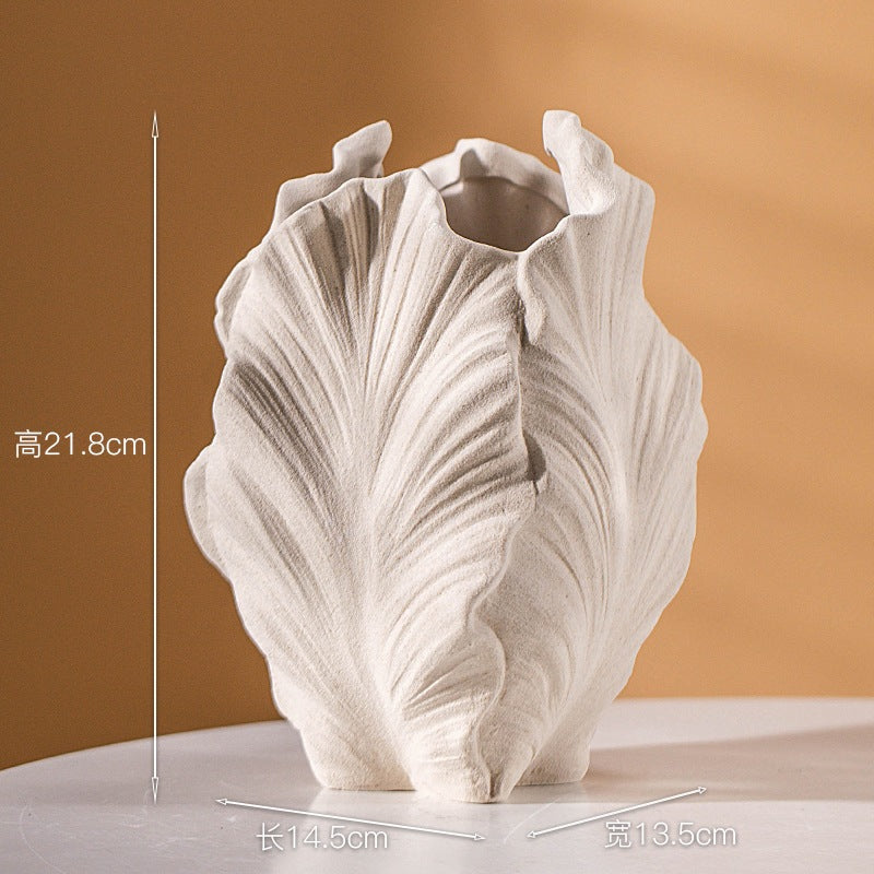 Locaupin White Ceramic Vase Modern Home Decor,Matte Pampas Flower Vases,Farmhouse Decor Living Room Decor