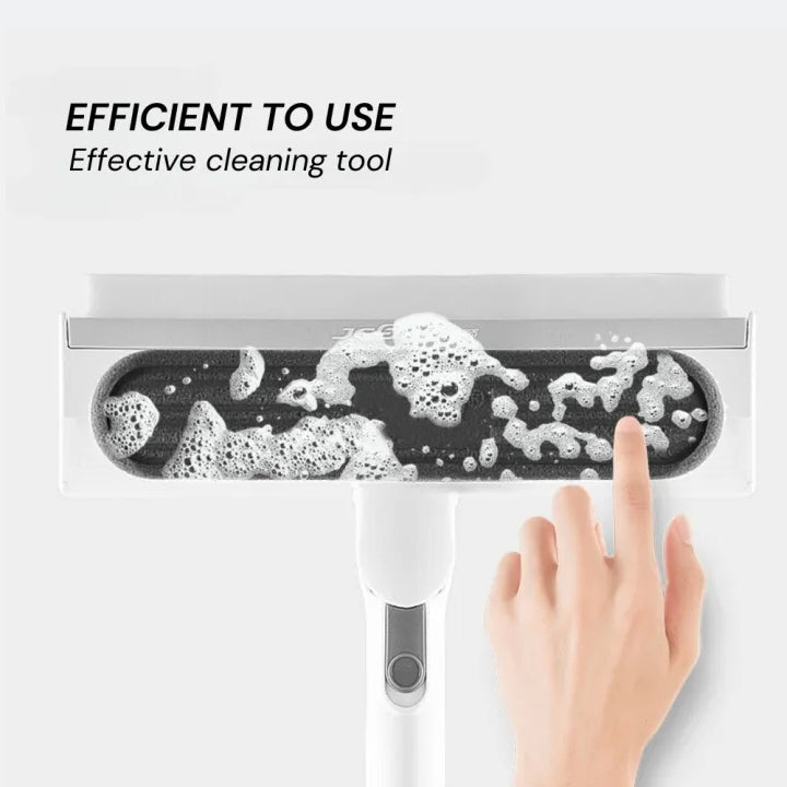 Locaupin 180° Rotatable Window Cleaning Mop Extendable Handle Household Cleaning Tools Window Cleaner Scraper Wiping Mop
