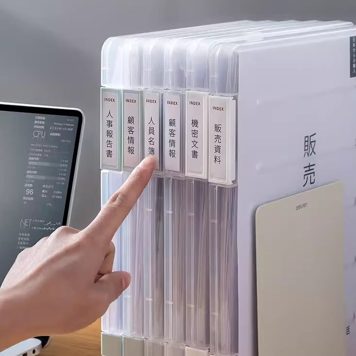 Locaupin Portable Project Case A4 File Box Document Plastic Storage Box with Buckle Paper Case Board Storage Containers