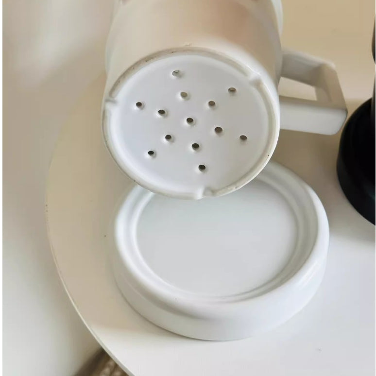 Locaupin Kitchen Utensil Holder Ceramic Utensil Organizer with Drain Hole for Spoons Forks Cutlery Spatulas