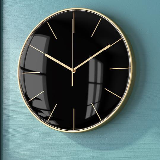 Locaupin Large Wall Clock Black Metal Battery Operated Wall Clock, Silent Clock Modern Home Decor for Living Room/Office