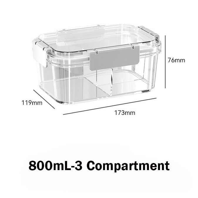 Locaupin Fruit Salad Food Container Box with Removable Tray, for Lunch, Snacks, School , Food Prep Storage Containers