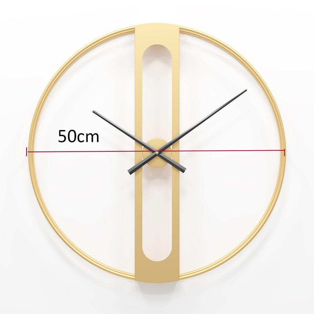 Locaupin Large Wall Clock Black Metal Battery Operated Wall Clock, Silent Clock Modern Home Decor for Living Room/Office