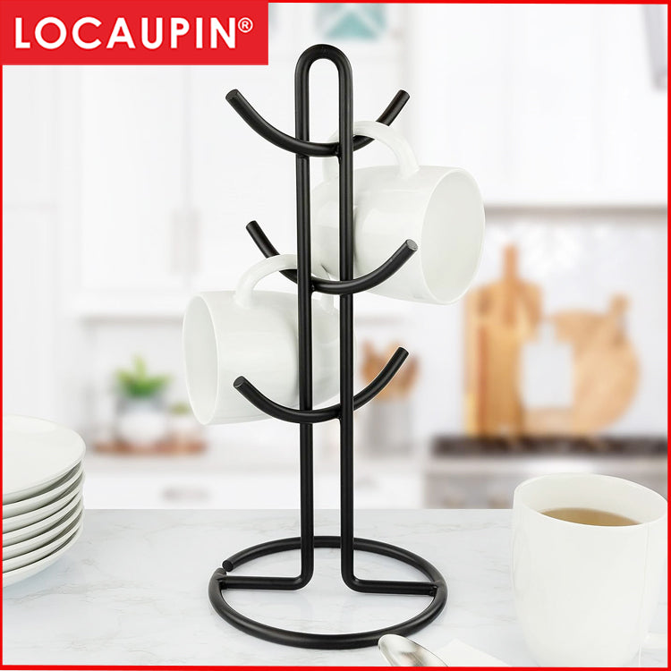 Locaupin Cups Holder,Countertop Mug Tree, Mug &Tea Cup Storage Rack,Coffee Cup Counter Bar Accessory&Kitchen Organizer